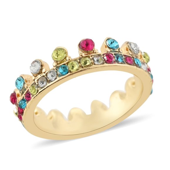 Andante Multi Color Austrian Crystal Set of 3 Stackable Rings - Picture 9 of 10